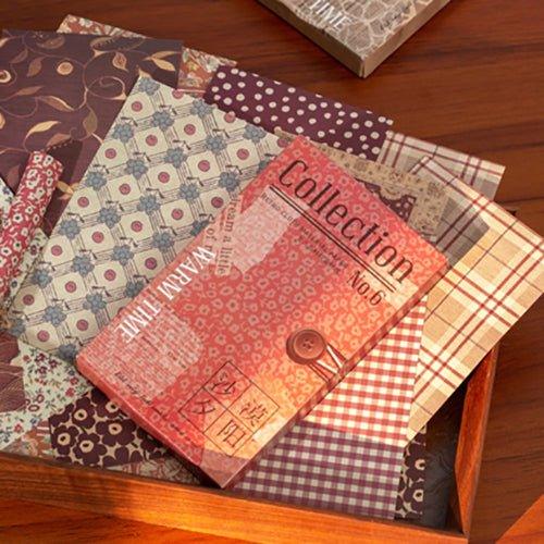 Vintage Decoration Textured Material Paper Time Warming Series Decorative Special Paper Material Paper 60 Sheets 6 Styles NP-050011 - CHL-STORE 