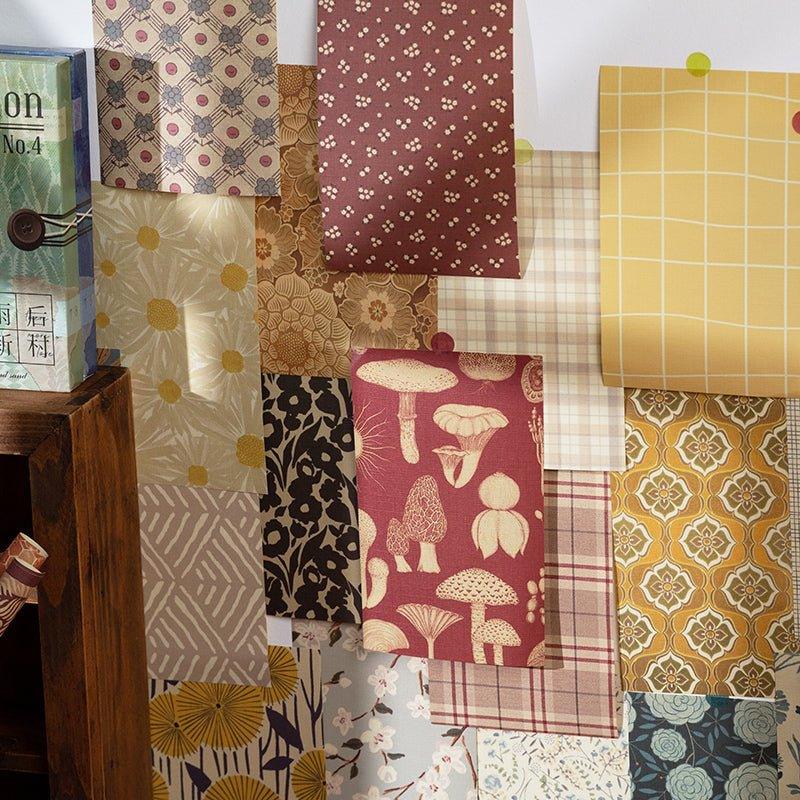 Vintage Decoration Textured Material Paper Time Warming Series Decorative Special Paper Material Paper 60 Sheets 6 Styles NP-050011 - CHL-STORE 
