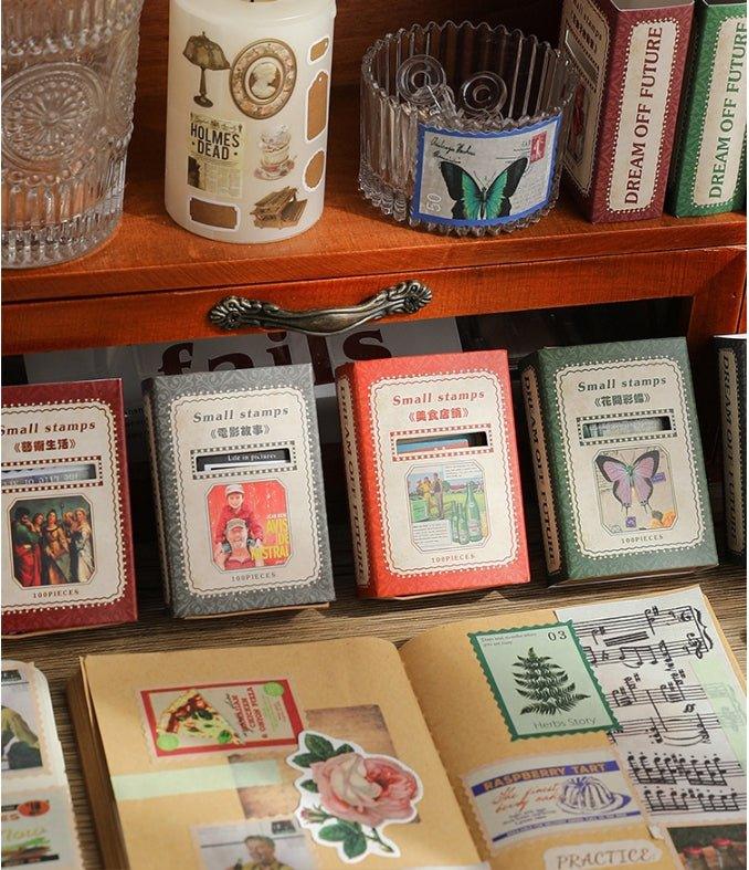 Vintage Stamp Handbook Stickers Dream of the Future Series Stamp Shape Handbook Stickers NP-000111 - CHL-STORE 