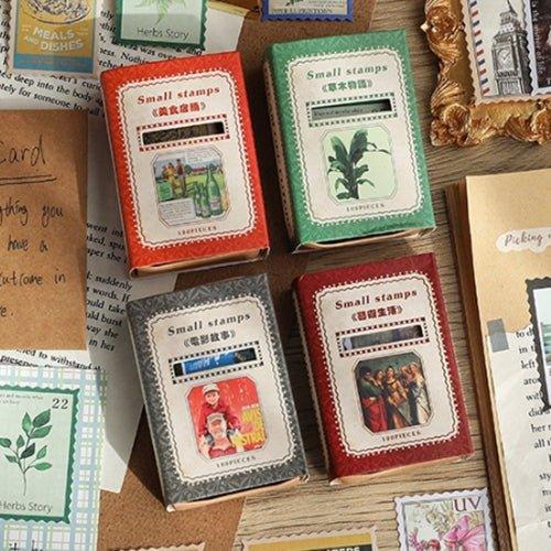 Vintage Stamp Handbook Stickers Dream of the Future Series Stamp Shape Handbook Stickers NP-000111 - CHL-STORE 