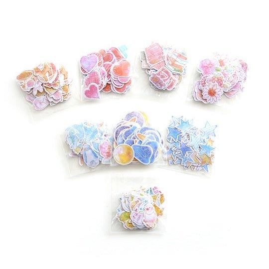 Watercolor hand-painted style stickers decorative stickers seal stickers undersea animal stickers galaxy stickers universe stars sea creatures NP-000119 - CHL-STORE 