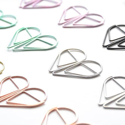 Waterdrop Style Petal Shape Korean Large Waterdrop-shaped Paper Clip Candy Color Practical Waterdrop Needle Metal Needle Needle 6 Colors Available NP-H7TAY-702 - CHL-STORE 