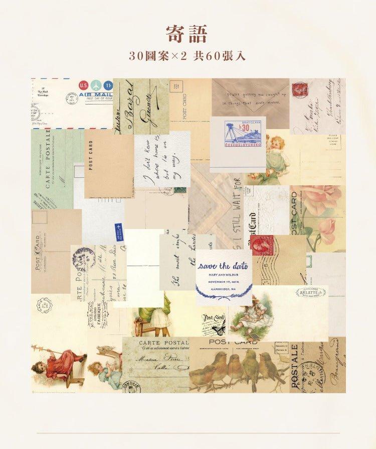 Words of material paper, cottage garden series, retro decoration, base paper, material, 60 sheets NP-050019 - CHL-STORE 