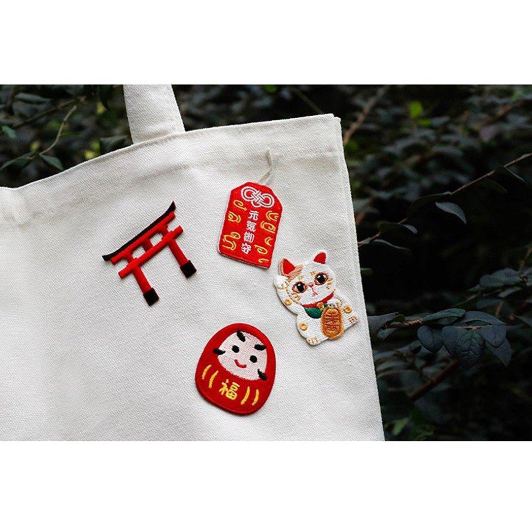 Yoshino Shrine Series Blessing Embroidery Sticker Omamori Embroidery Sticker Japanese Style Embroidery Sticker Embroidery Sticker Lucky Cat Daruma Torii Gate Omamori NP-H7TAY-934 - CHL-STORE 