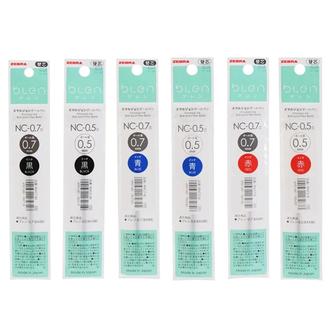 Zebra BA88 BAS88 BLEN NENDO Non Vibrating Ultra Smooth Writing 0.5mm/ 0.7mm oil-based Ballpoint Pen - CHL-STORE 
