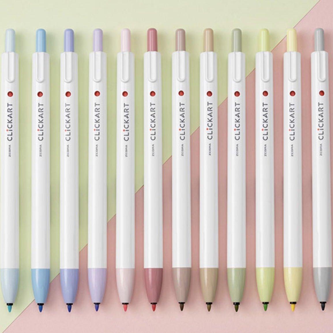ZEBRA CLICKART Gentle light color WYSS22 0.6mm water-based pen single 12 color set - CHL-STORE 