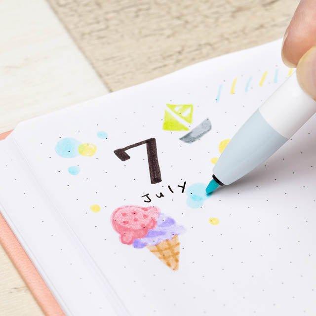 ZEBRA CLICKART Gentle light color WYSS22 0.6mm water-based pen single 12 color set - CHL-STORE 