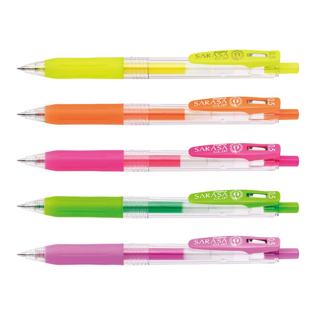 ZEBRA JJ15-N SARASA CLIP 0.5mm Fluorescent Neon Ballpoint Pen Water Resistant Environmentally Friendly - CHL-STORE 