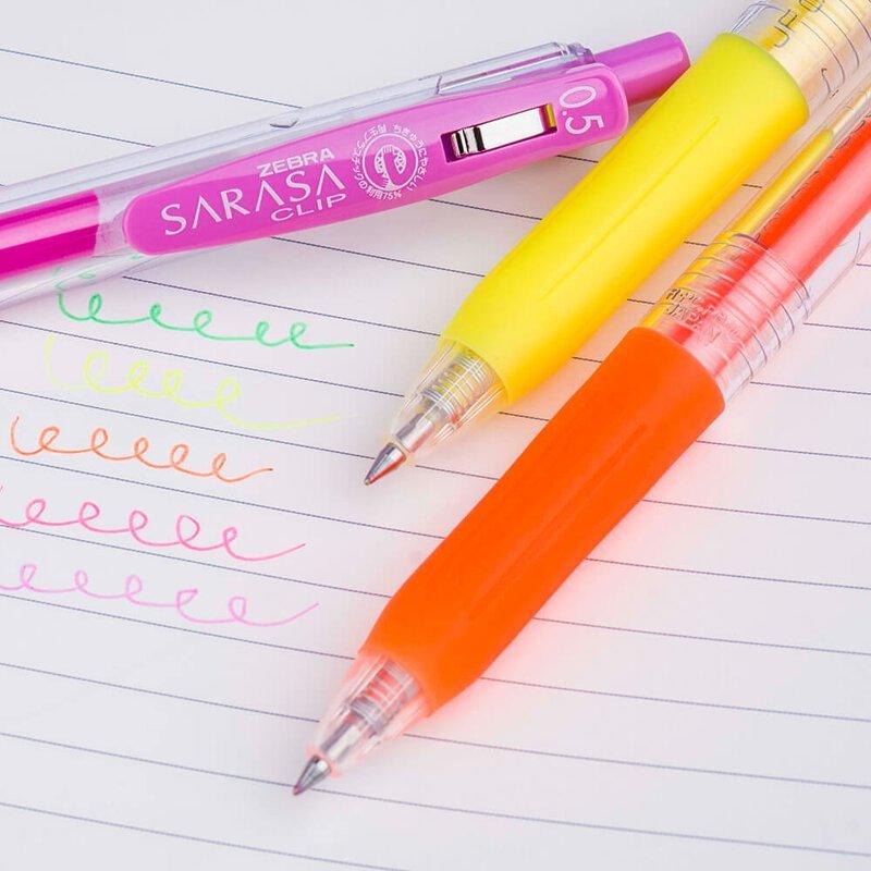 ZEBRA JJ15-N SARASA CLIP 0.5mm Fluorescent Neon Ballpoint Pen Water Resistant Environmentally Friendly - CHL-STORE 