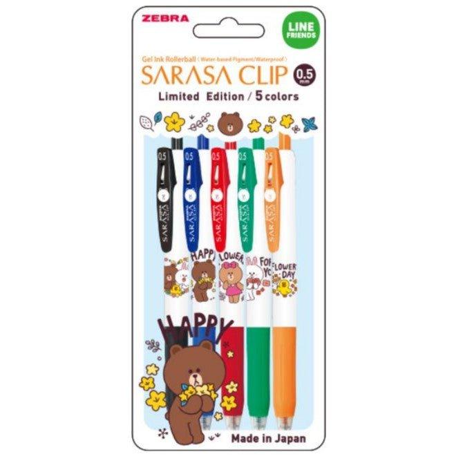 ZEBRA JJ15LN2 SARASA 0.5MM Gel Pen LINE FRIENDS Joint Ballpoint Pen BROWN CONY SALLY CHOCO - CHL-STORE 