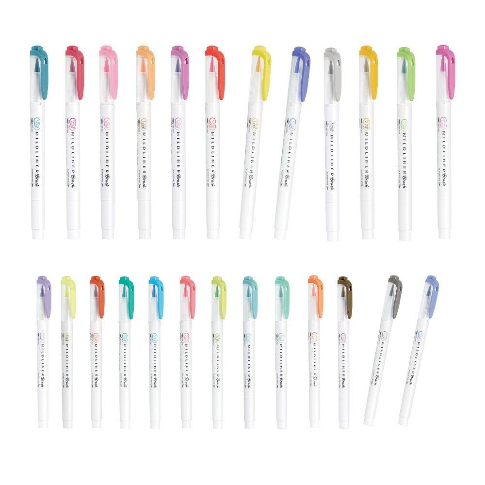 ZEBRA MILDLINER WFT8 double-headed highlighter soft-painted pen drawing marker water-based highlighter soft-headed brush extra fine - CHL-STORE 