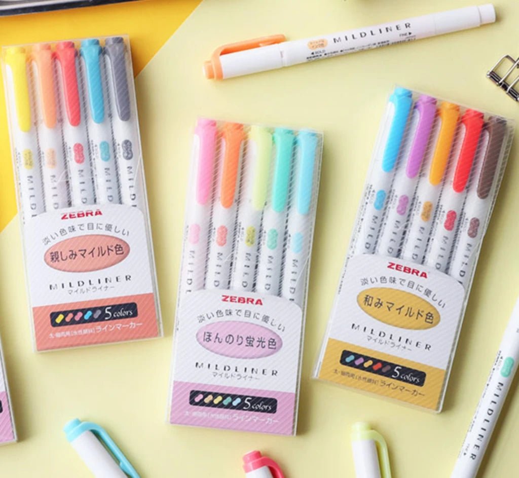 ZEBRA MILDLINER WKT7 double-headed highlighter water-based highlighter marker pen highlighter - CHL-STORE 