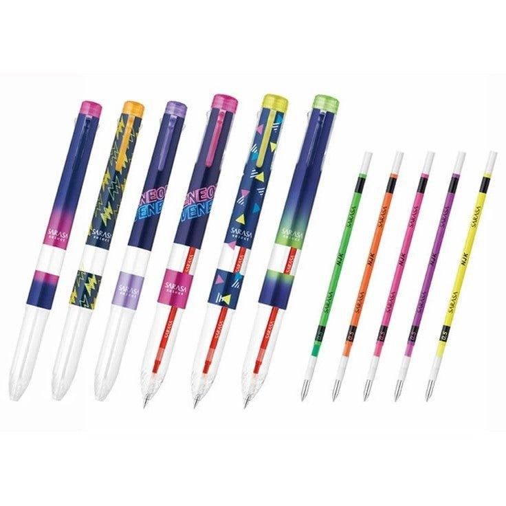 Zebra neon color series five-color pen tube three-color pen tube 0.5MM for the core S5A20 S3A20 RNJK5 Refill - CHL-STORE 