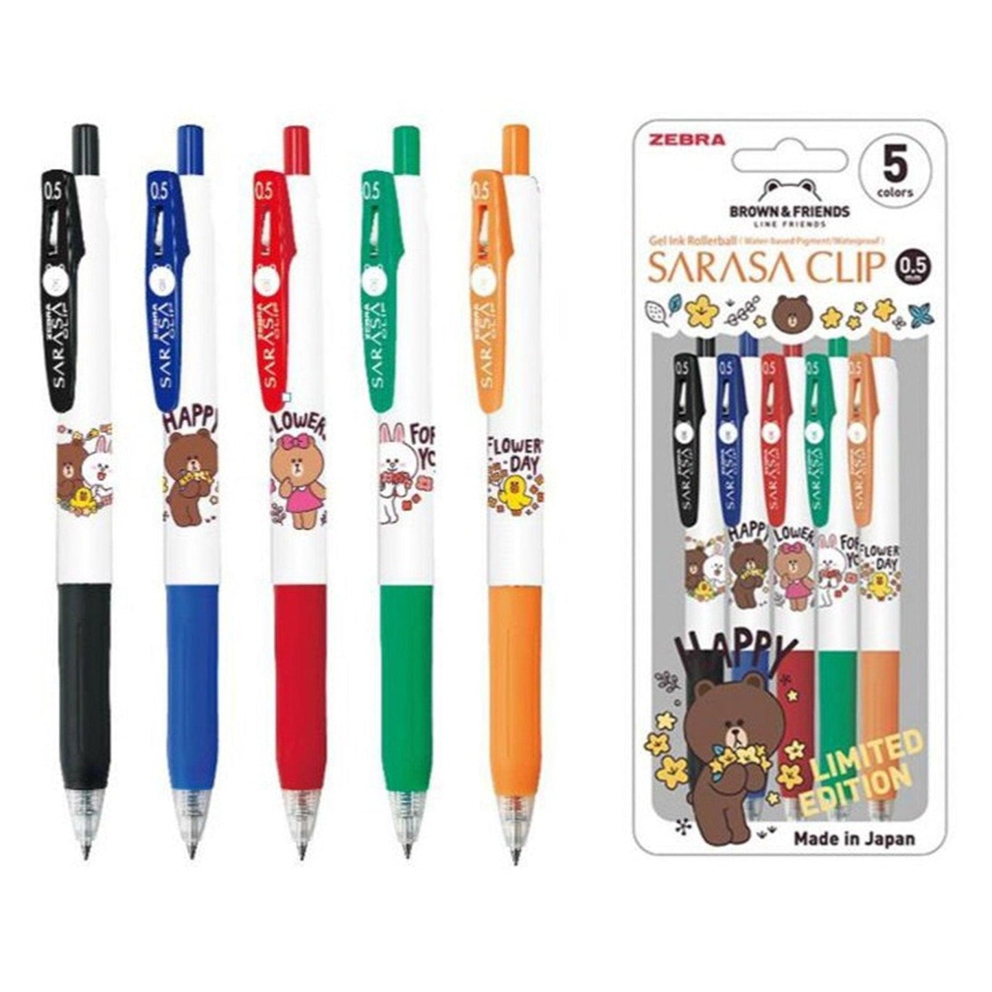 ZEBRA SARASA x LINE Friends Limited 0.5MM Ballpoint Pen Brown Cony Sally Choco JJ15LN2 - CHL-STORE 