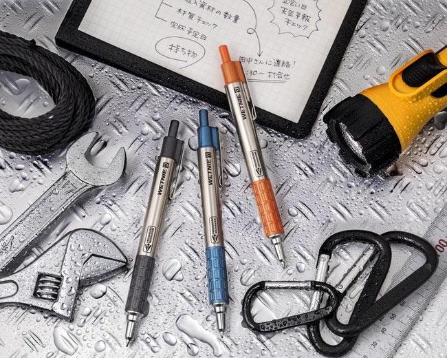ZEBRA WETNIE P-BA100-GBK Pressurized ballpoint pen 0.7MM black ink oily dark gray metal rod anti-wet ink - CHL-STORE 