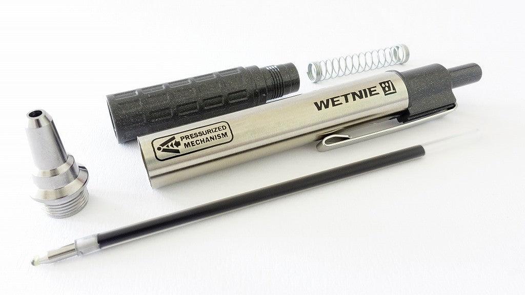 ZEBRA WETNIE P-BA100-GBK Pressurized ballpoint pen 0.7MM black ink oily dark gray metal rod anti-wet ink - CHL-STORE 