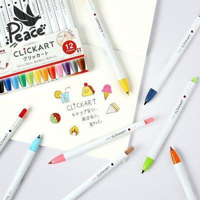 ZEBRA WYSS22 CLICKART Press-type water-based pen (all 36 colors) single / set - CHL-STORE 