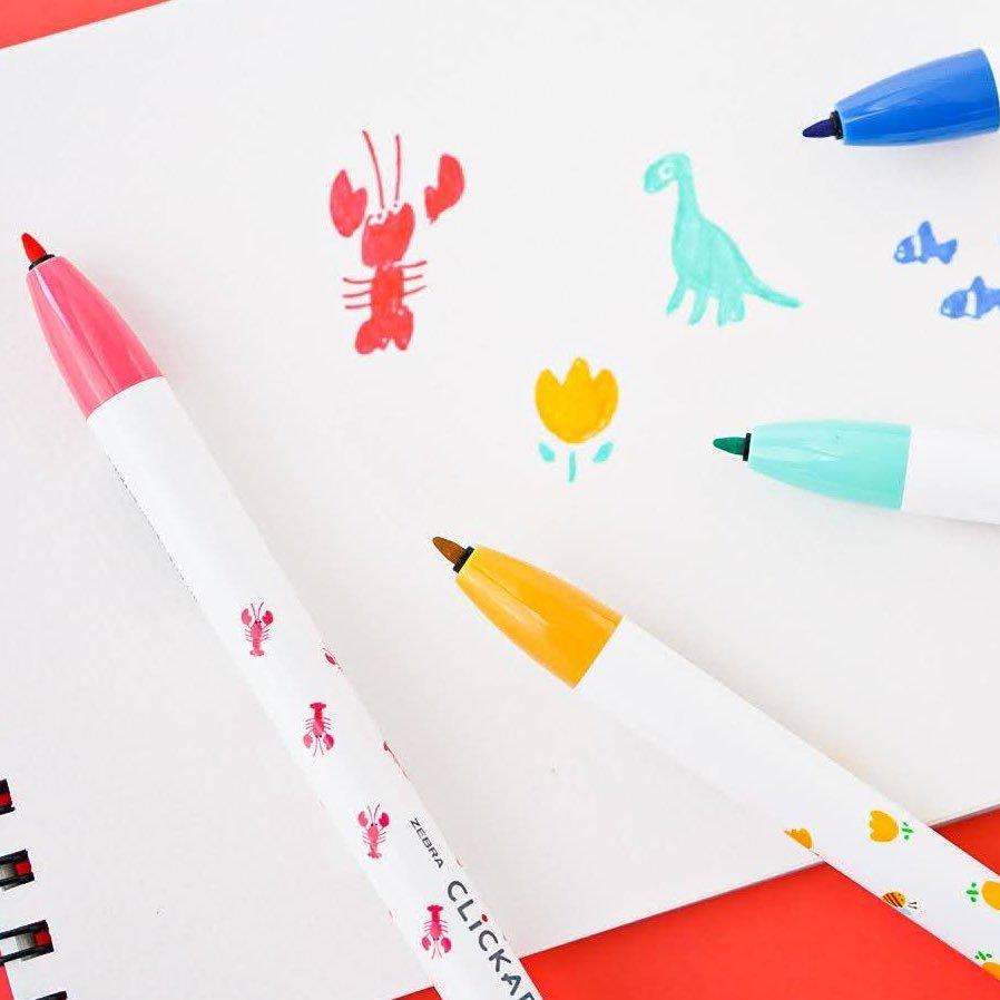 ZEBRA WYSS22-YM CLICKART water-based pen cute pattern limited cute illustration limited pen holder single - CHL-STORE 