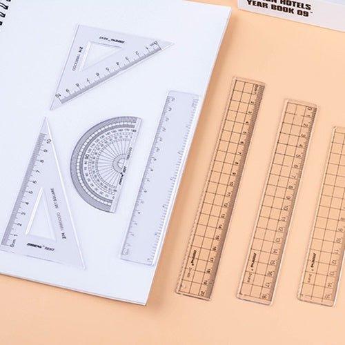 Zhiheng Simple and unprinted straight ruler Transparent ruler 15CM ruler 18CM ruler 20CM ruler 20CM set - CHL-STORE 