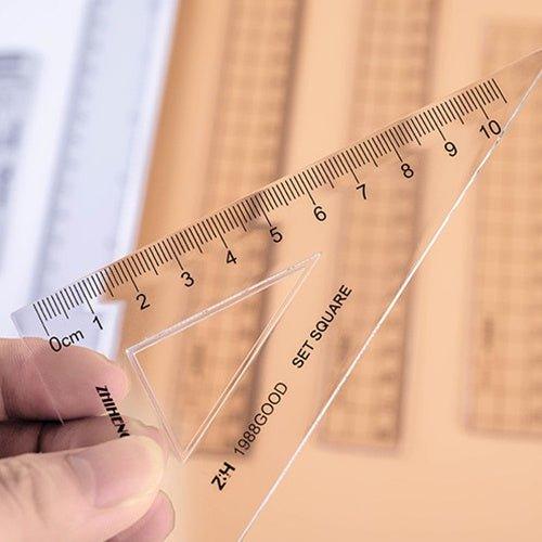 Zhiheng Simple and unprinted straight ruler Transparent ruler 15CM ruler 18CM ruler 20CM ruler 20CM set - CHL-STORE 