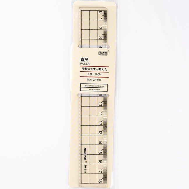 Zhiheng Simple and unprinted straight ruler Transparent ruler 15CM ruler 18CM ruler 20CM ruler 20CM set - CHL-STORE 