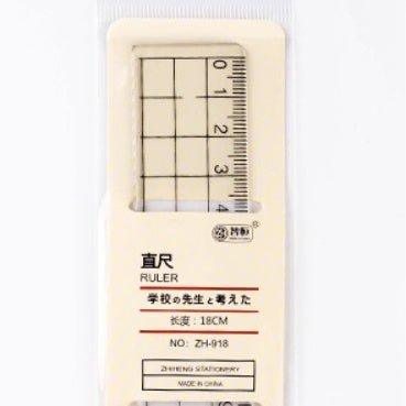 Zhiheng Simple and unprinted straight ruler Transparent ruler 15CM ruler 18CM ruler 20CM ruler 20CM set - CHL-STORE 